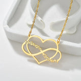 Atoztide Infinity Two Name Necklaces for Women