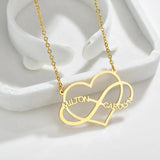 Atoztide Infinity Two Name Necklaces for Women