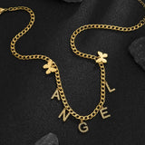 Atoztide Butterfly Stainless Steel Necklaces Letter Pendant for Women