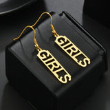 Custom Name Drop Earring Stainless Steel Dangle Letter Eardrop for Women