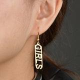 Custom Name Drop Earring Stainless Steel Dangle Letter Eardrop for Women