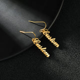 Custom Name Drop Earrings Stainless Steel Dangle for Women