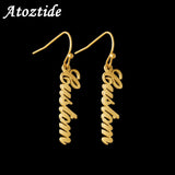Custom Name Drop Earrings Stainless Steel Dangle for Women