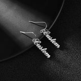 Custom Name Drop Earrings Stainless Steel Dangle for Women