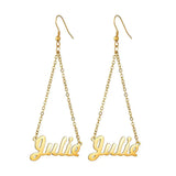 Personalized Name Earring Stainless Steel Dangle Jewelry Gift
