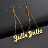 Personalized Name Earring Stainless Steel Dangle Jewelry Gift
