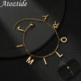 Atoztide Zircon Bracelet for Women Stainless Steel
