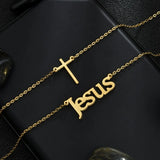 Atoztide Name Necklace Cross Heartbeat Choker Stainless Steel Summer