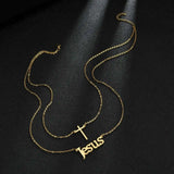 Atoztide Name Necklace Cross Heartbeat Choker Stainless Steel Summer