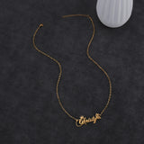 Atoztide Stainless Steel Name Necklace Crown Butterfly Pendant