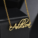 Atoztide Name Necklace Personalized Silver Stainless Steel Chain for Women Men
