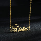 Atoztide Name Necklace Personalized Silver Stainless Steel Chain for Women Men