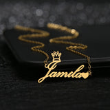 Atoztide Name Necklace Personalized Silver Stainless Steel Chain for Women Men
