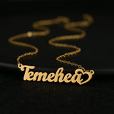 Atoztide Name Necklace Personalized Silver Stainless Steel Chain for Women Men
