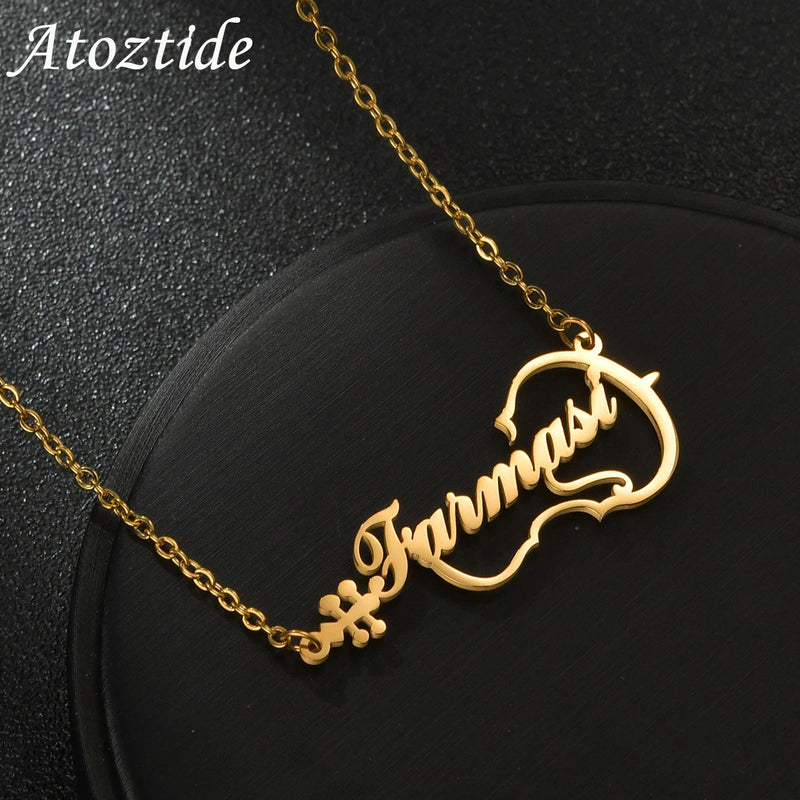 Atoztide Music Pendant Necklace Stainless Steel Charm Jewelry