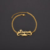 Custom Name Star Bracelet Handmade Stainless Steel Charms Heart Bangle