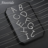 Atoztide Big Capital Letter Necklace Stainless Steel Choker Chain