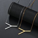 Atoztide Big Capital Letter Necklace Stainless Steel Choker Chain