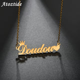 Atoztide Name Necklace Stainless Steel Letter Choker Pendant Gift