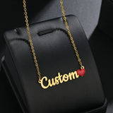 Atoztide Stainless Steel Name Red Heart Love Choker Necklace Pendant