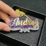 Personalized Acrylic Name Necklace Choker Pendant Gift