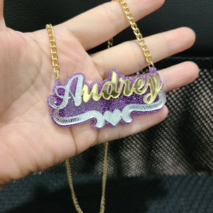 Personalized Acrylic Name Necklace Choker Pendant Gift