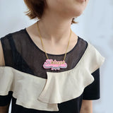 Personalized Acrylic Name Necklace Choker Pendant Gift