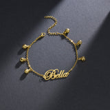Personalized Name Beads Bracelet - Stainless Steel Bangle
