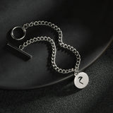 Personalized Name Beads Bracelet - Stainless Steel Bangle