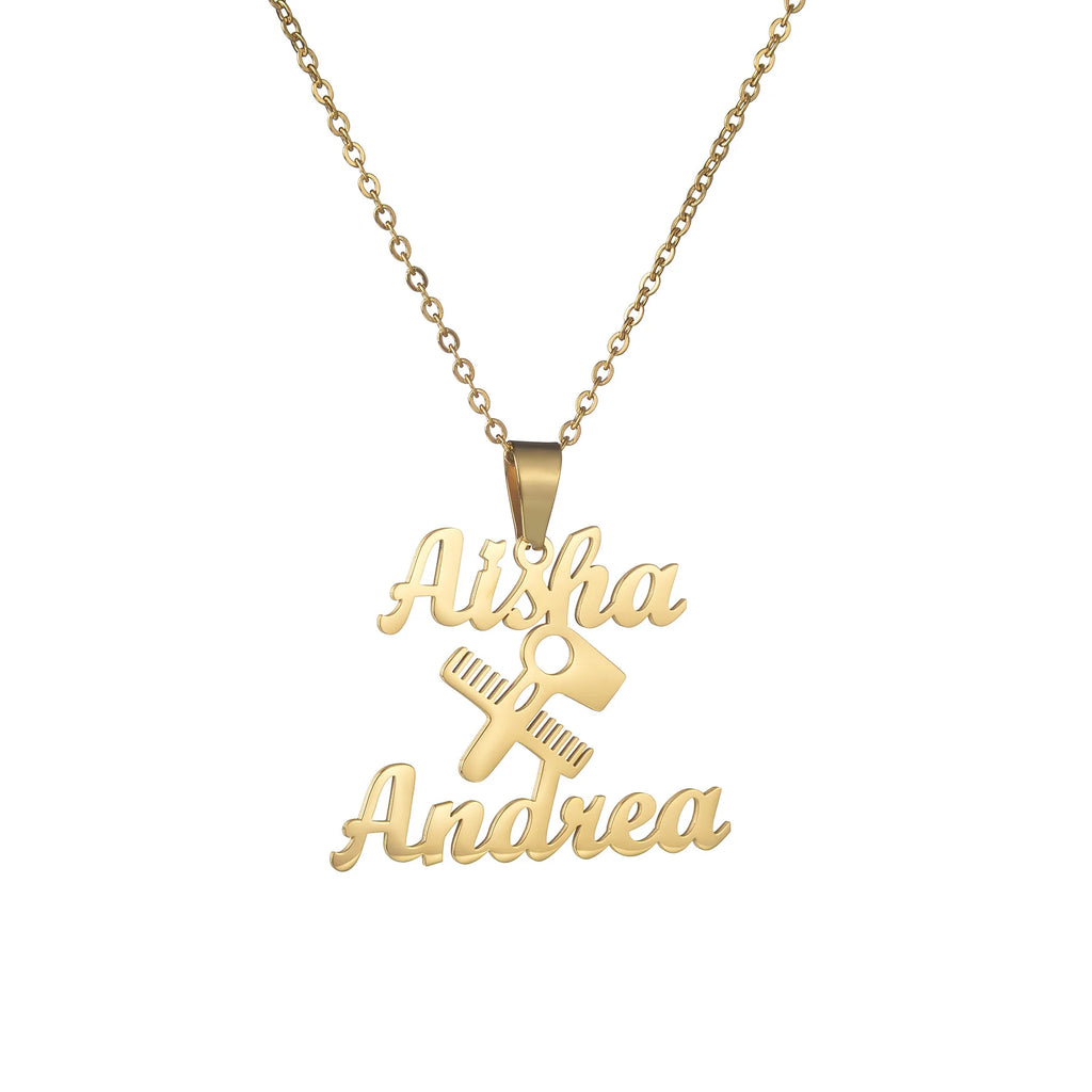 Atoztide Comb Scissors Dryer Necklace Pendant Women Birthday