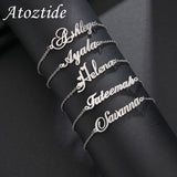 Personalized Atoztide Name Crown Heart Bracelet for Women