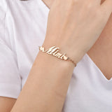 Personalized Atoztide Name Crown Heart Bracelet for Women
