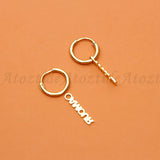 Atoztide Personalized Name Hoop Earrings Stainless Steel