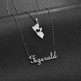 Atoztide Name Necklace Stainless Steel Double Layers Chain Pendant Jewelry