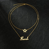 Atoztide Name Necklace Star Choker Stainless Steel Personalized Letter