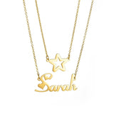 Atoztide Name Necklace Star Choker Stainless Steel Personalized Letter