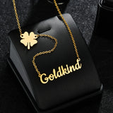 Atoztide Heart Butterfly Name Necklace - Personalized Stainless Steel Pendant