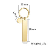 Personalized Bar KeyChain Stainless Steel Engraved Name Date for Women
