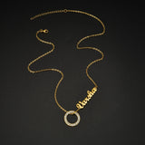 Atoztide Name Necklace Zircon Personalized Nameplate Choker Party Jewelry