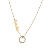 Atoztide Name Necklace Zircon Personalized Nameplate Choker Party Jewelry