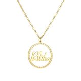Personalized Circle Name Stainless Steel Necklace
