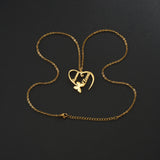 Personalized Atoztide Heart Pendant Name Necklace Stainless Steel Gift