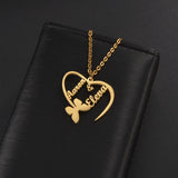 Personalized Atoztide Heart Pendant Name Necklace Stainless Steel Gift