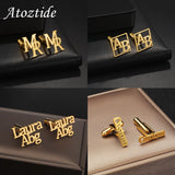 Personalized Name Cufflinks for Men Shirt Cuff Buttons Initials Wedding