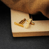 Personalized Name Cufflinks for Men Shirt Cuff Buttons Initials Wedding