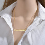 Personalized Hollow Rectangle Name Necklace Stainless Steel For Man
