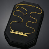 Personalized Hollow Rectangle Name Necklace Stainless Steel For Man