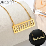Personalized Hollow Rectangle Name Necklace Stainless Steel For Man