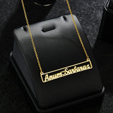 Personalized Hollow Rectangle Name Necklace Stainless Steel For Man