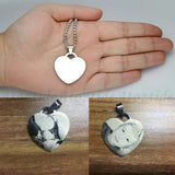 Atoztide Personalized Hollow Heart Necklace Engrave Summer Pendant Gift
